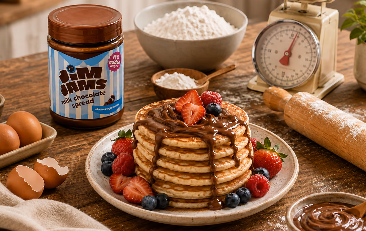 Jim JamAmerican Chocolate  Pancakes image made usingJar Jim Jams The Healthier Chocolate Spread