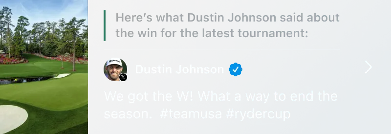 IBM branded notification overlay on live sports