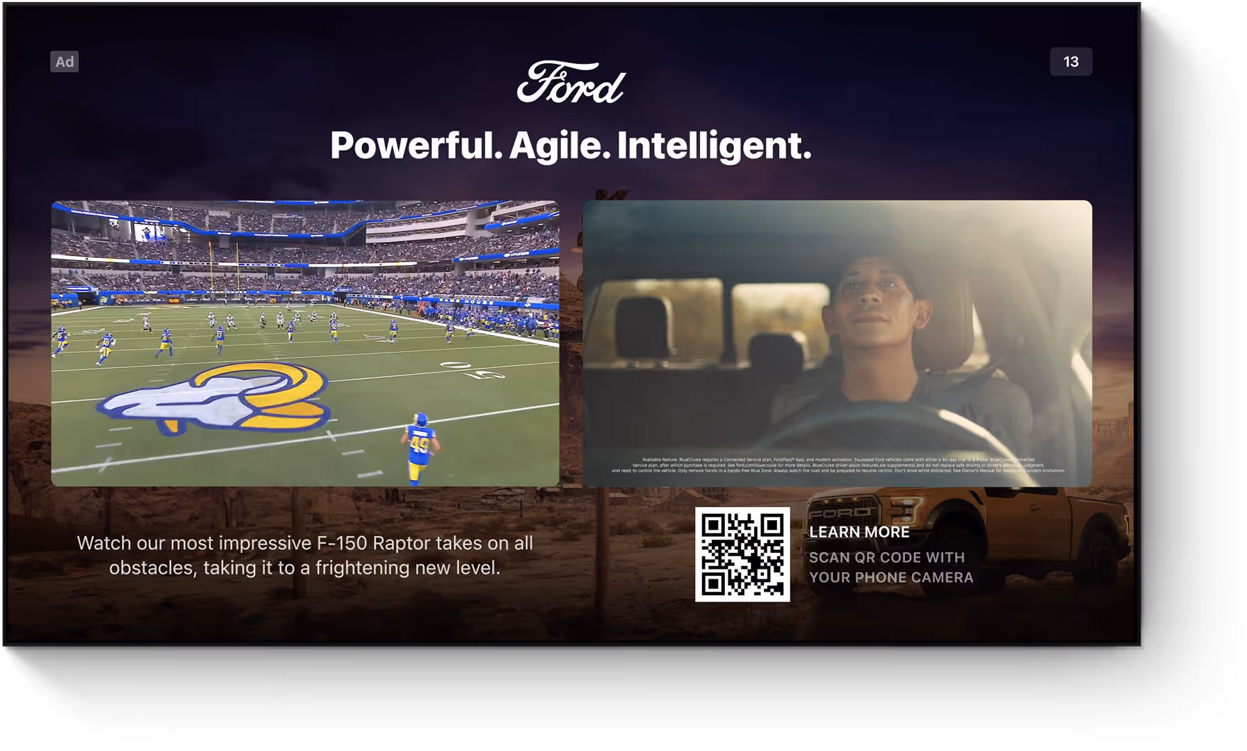 StreamLayer SGAI nonlinear ad overlay on CTV sports broadcast