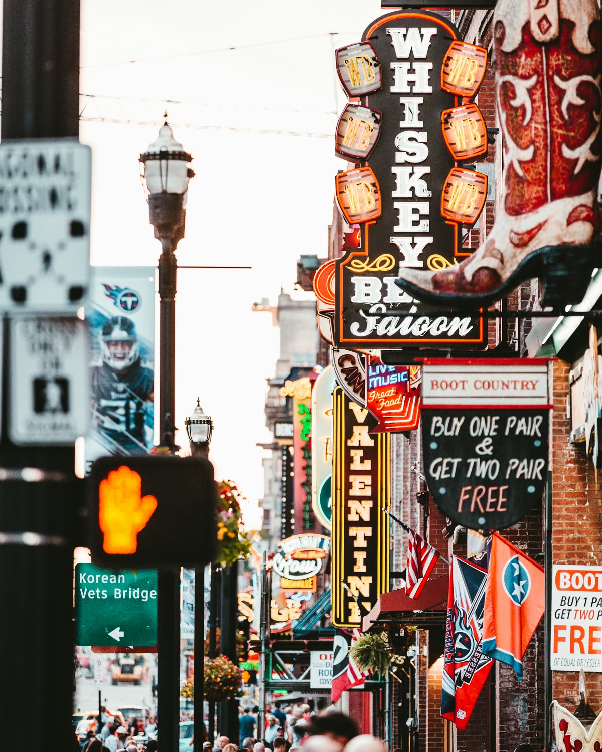 Neon signs on Lower Broadway in Nashville, Tennessee