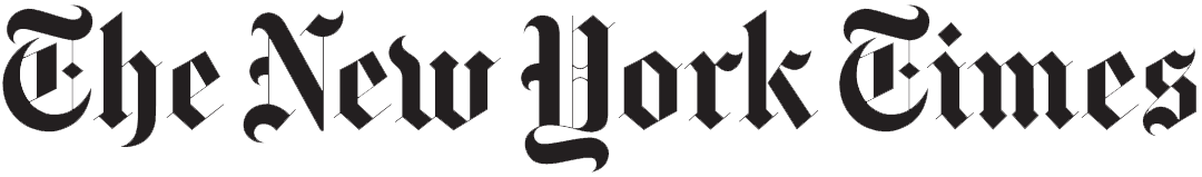 The New York Times logo in blackletter font.