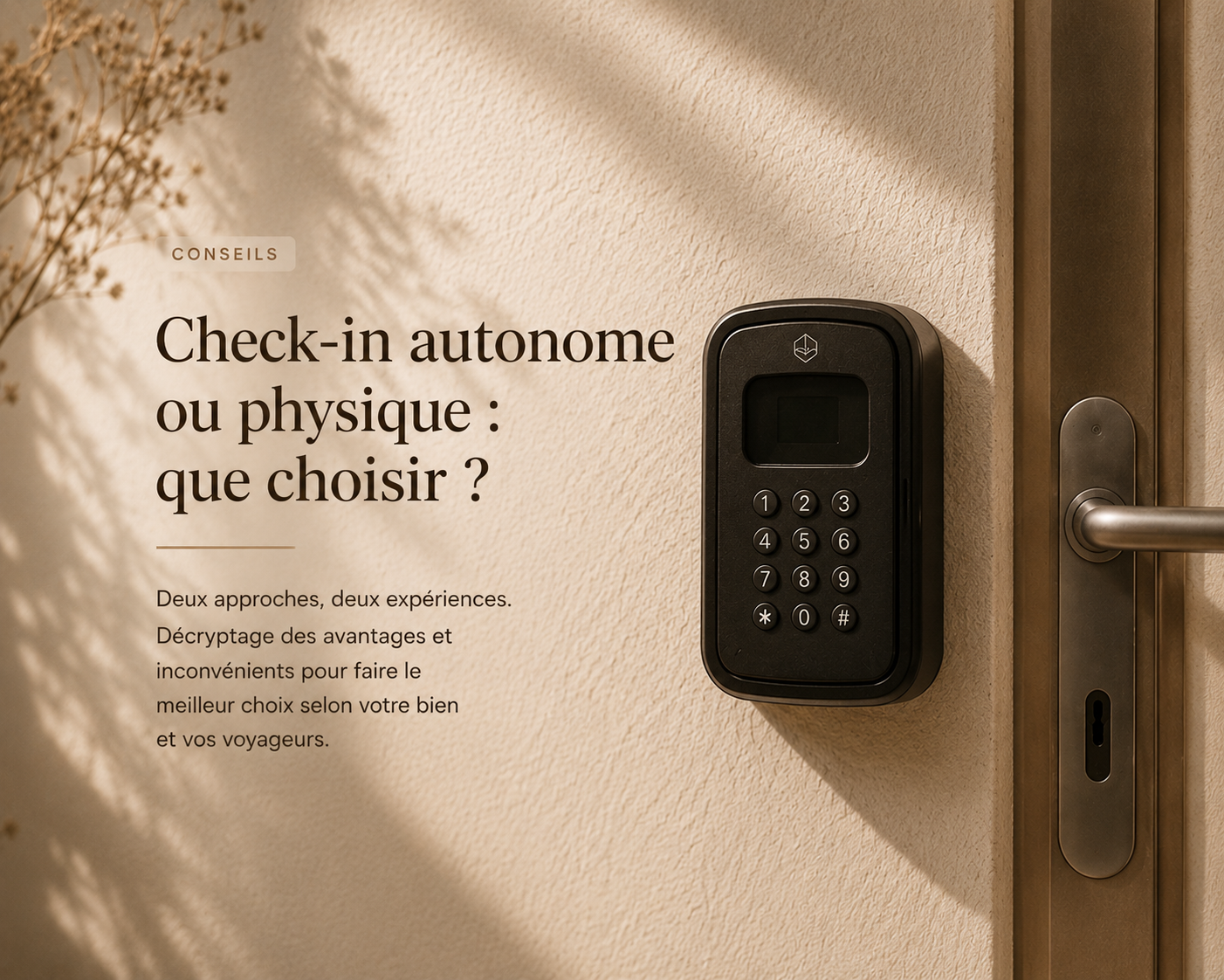 Serrure à code numérique installée sur une porte d'entrée