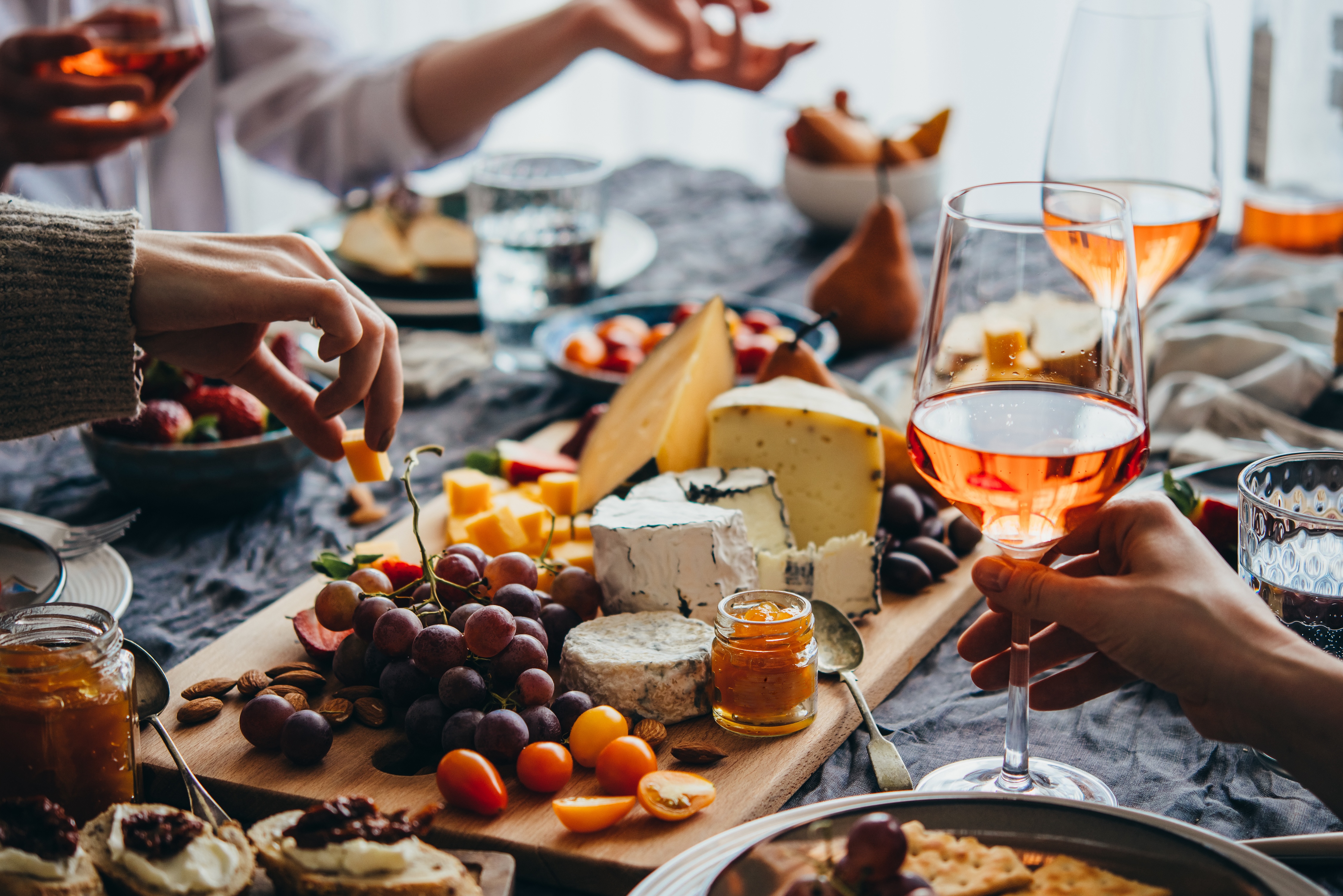 Food on table stock image