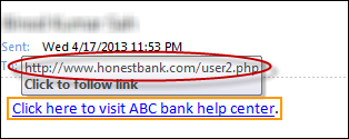 manipulated link