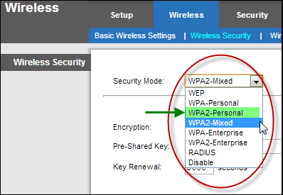 WPA2, WPA, WEP
