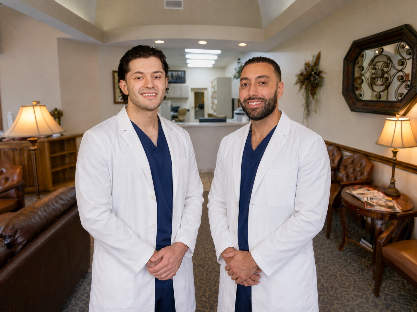 Dr. Kroni and Dr. Khaddor in the reception area.