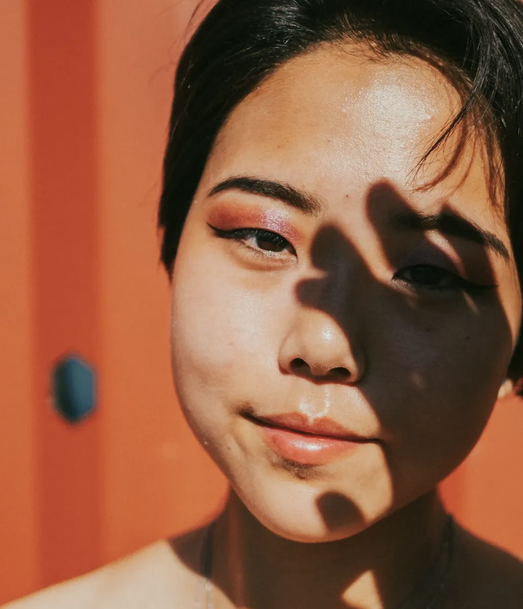 sunlight on woman face