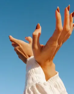 hands toward the sky