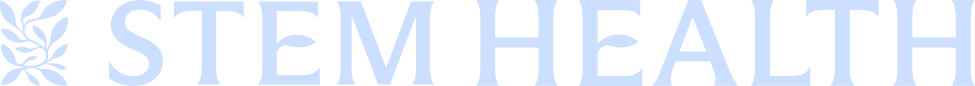 STEM Health logo with stylized leaf design on the left and text on the right.