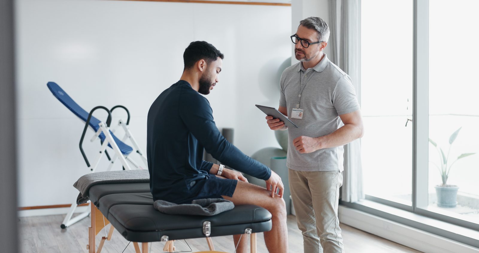 A sports medicine assessment in progress