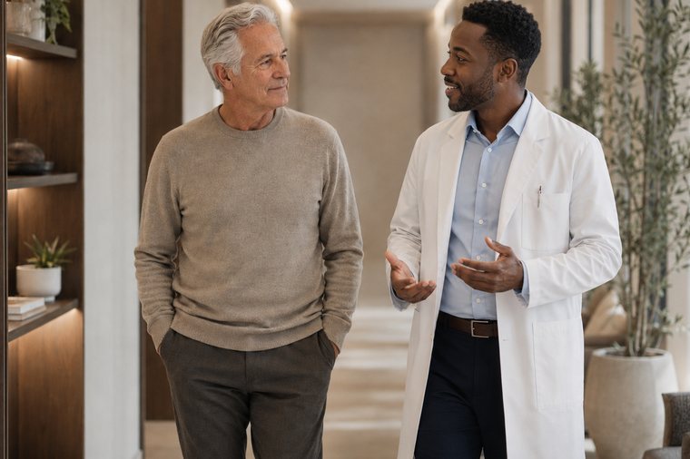 A Stem physician welcoming a client