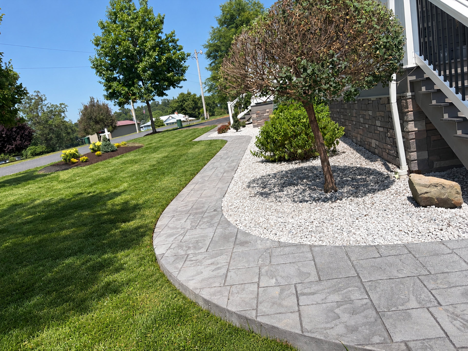 Lush landscaped garden