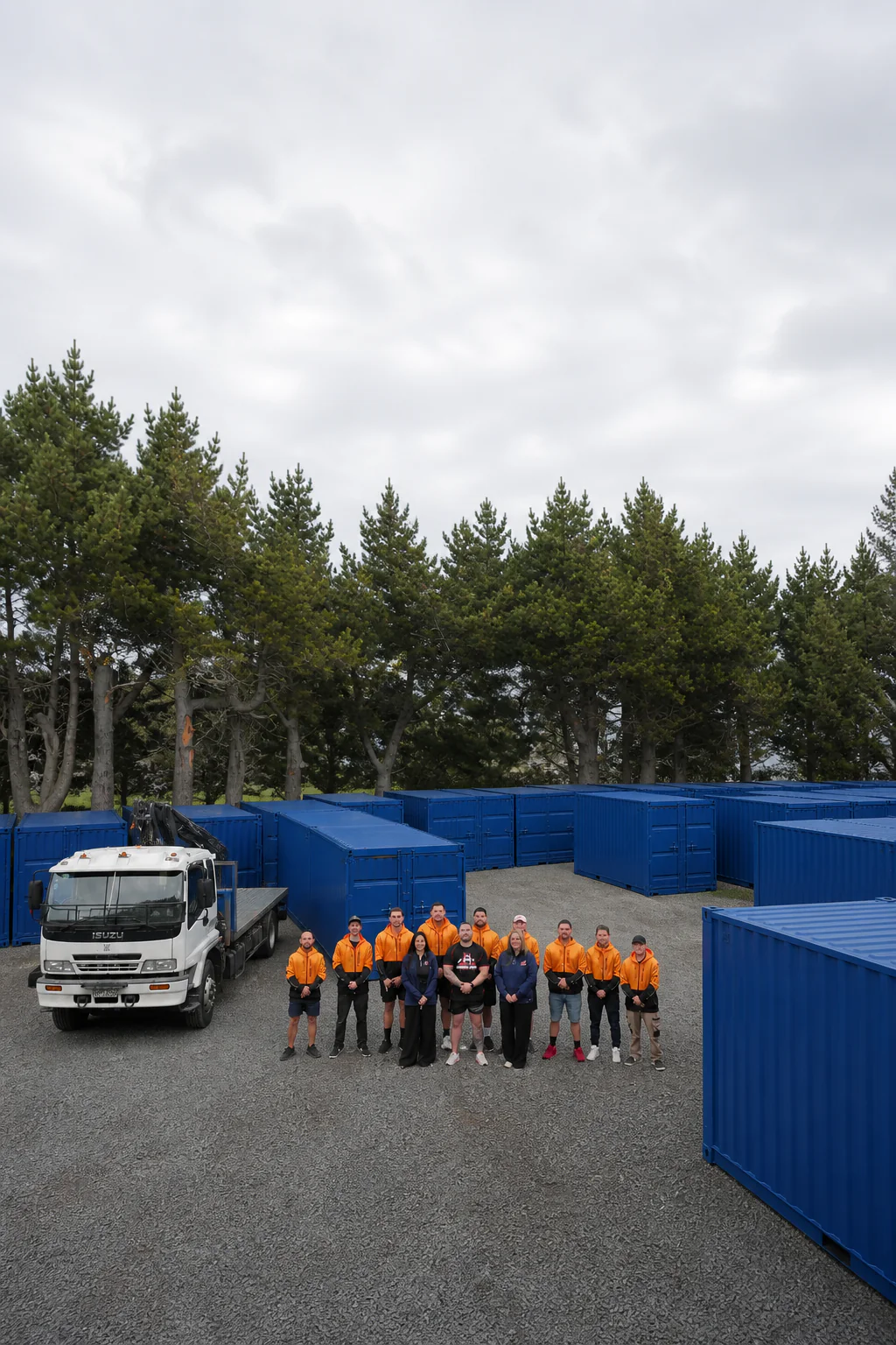 The local StorePoint team at the blue container yard