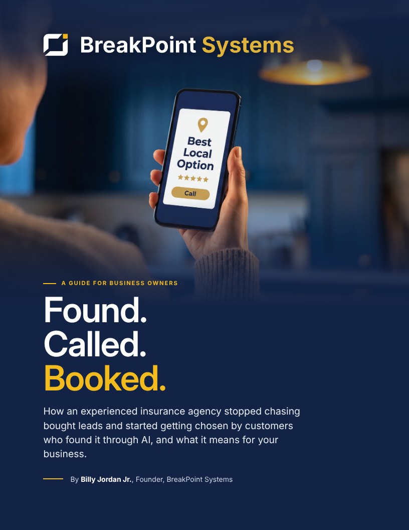 Cover of the free guide Found. Called. Booked. by Billy Jordan Jr., BreakPoint Systems