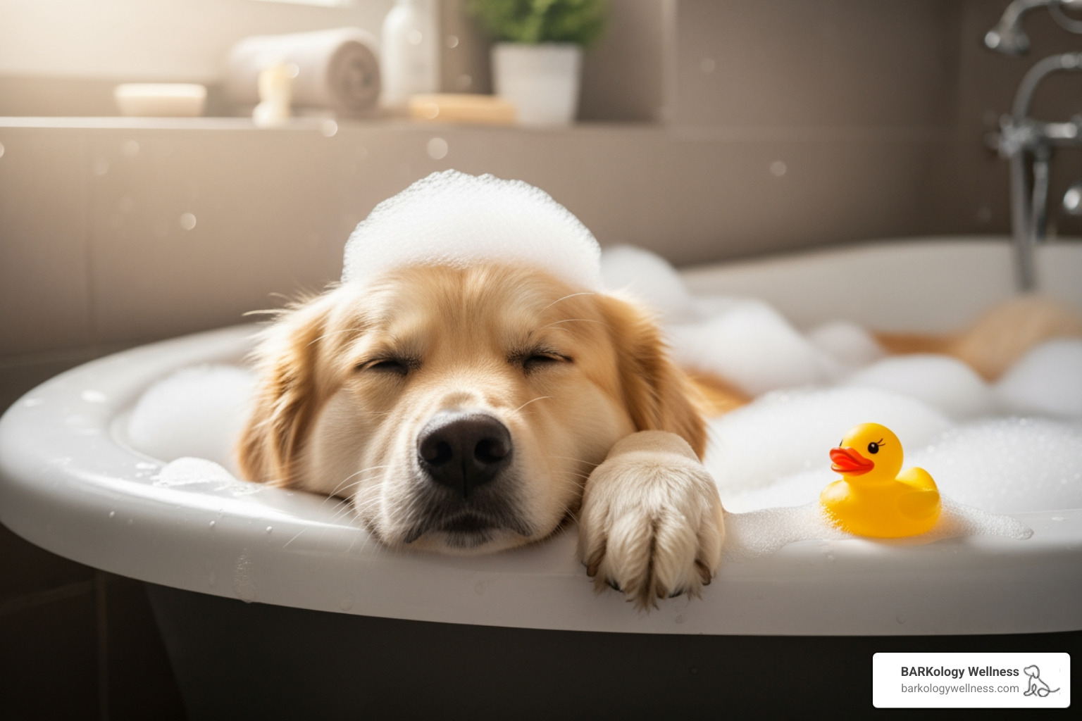 dog relaxing in spa bath - dog wellness spa dog relaxing in spa bath - dog wellness spa