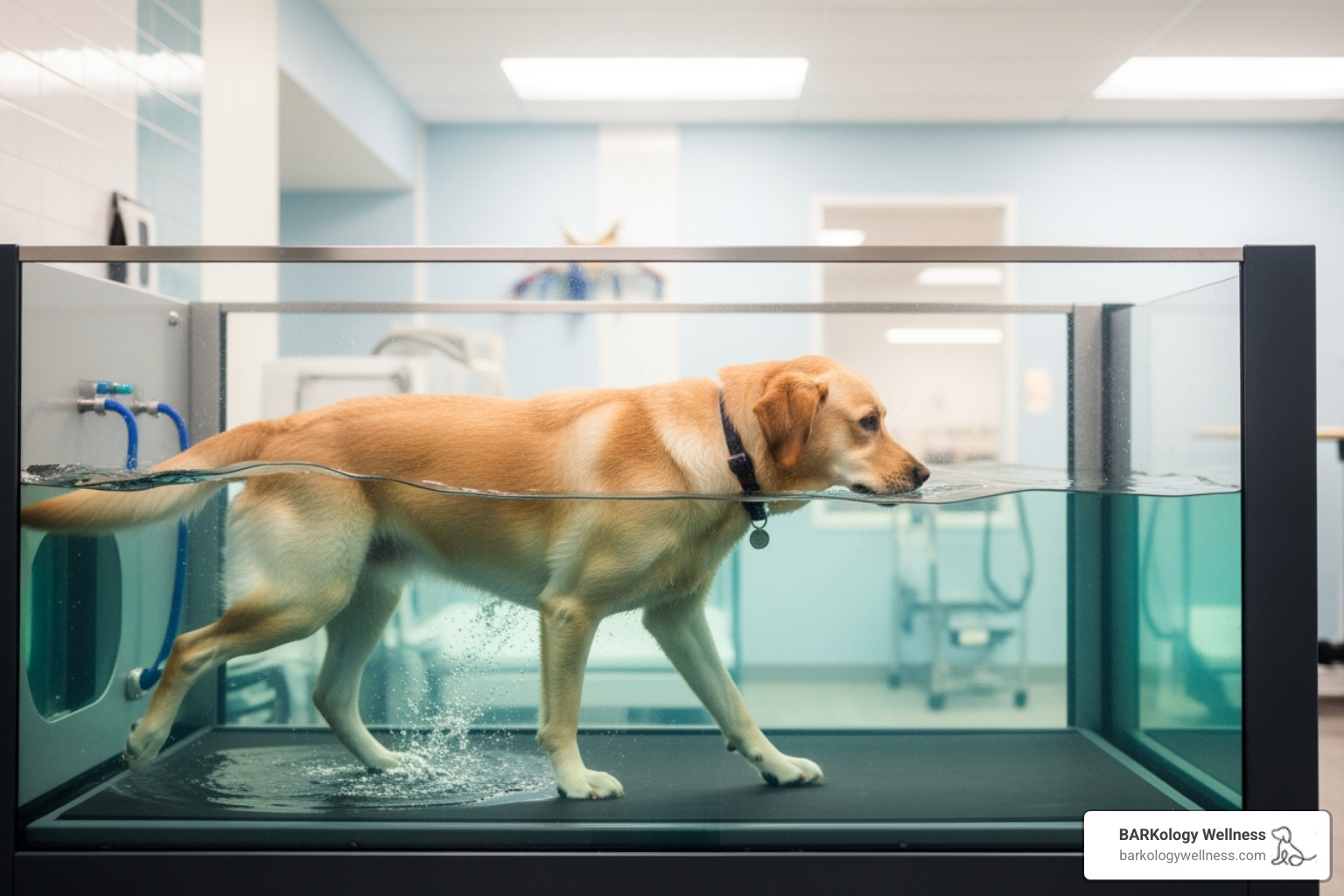 dog in a hydrotherapy tank - dog wellness spa dog in a hydrotherapy tank - dog wellness spa