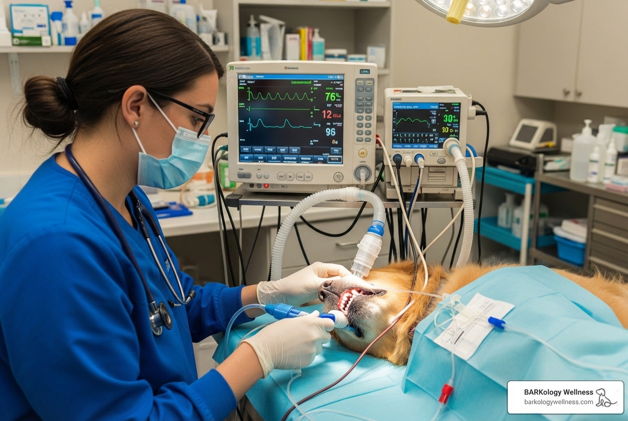 veterinary technician monitoring anesthetized dog - deep dental cleaning for dogs veterinary technician monitoring anesthetized dog - deep dental cleaning for dogs
