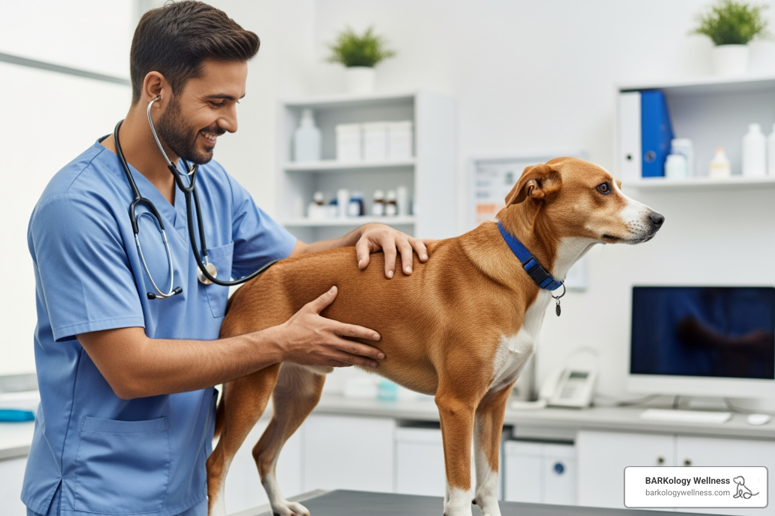 veterinarian performing a checkup - dog wellness Tampa veterinarian performing a checkup - dog wellness Tampa