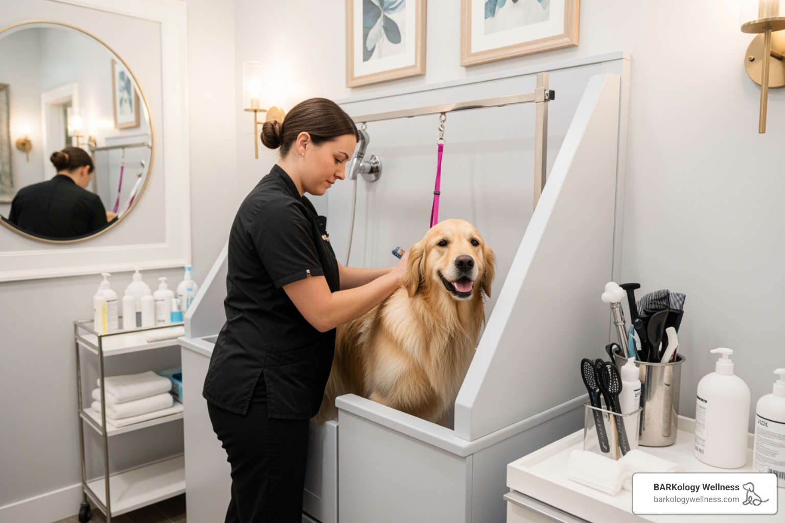 professional dog bathing in a luxury South Tampa salon - dog grooming South Tampa professional dog bathing in a luxury South Tampa salon - dog grooming South Tampa