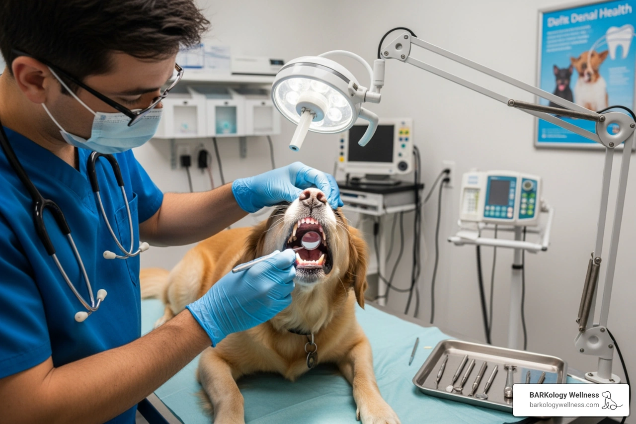 dog dental exam and oral hygiene check