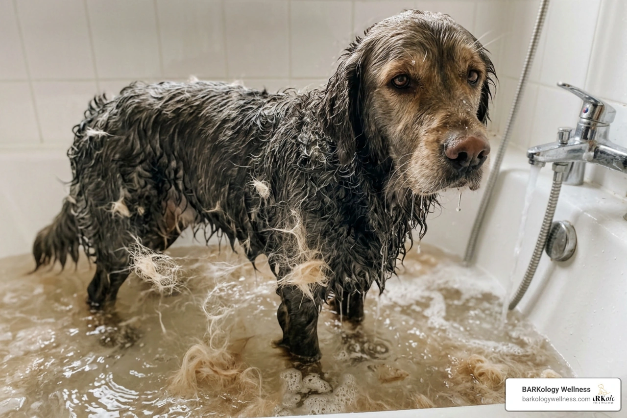 Undercoat release during a warm bath