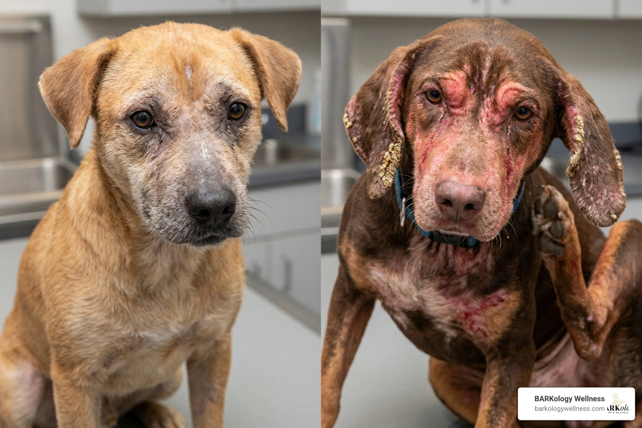demodectic vs sarcoptic mange symptoms comparison