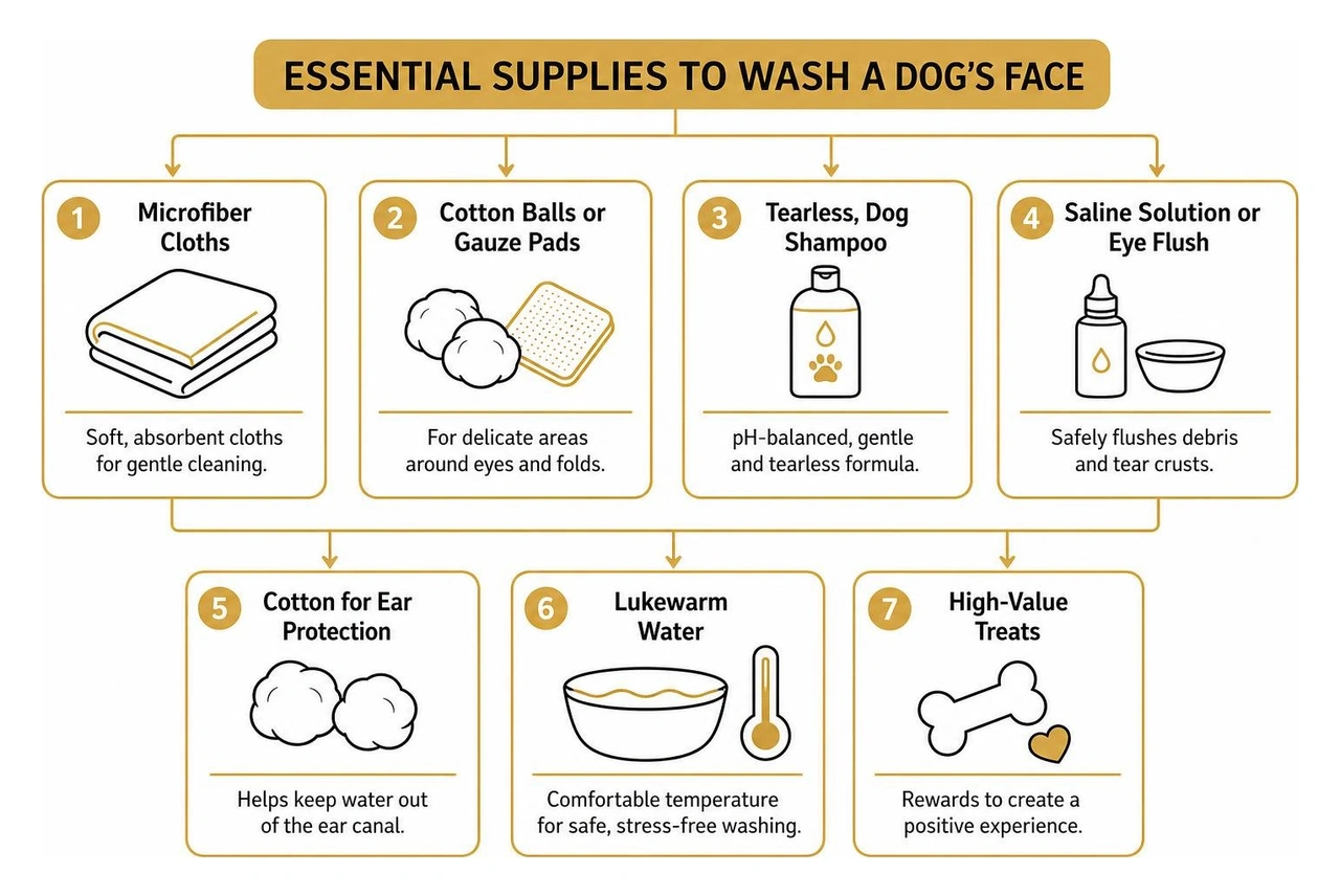 diagram showing essential face washing supplies breakdown diagram showing essential face washing supplies breakdown