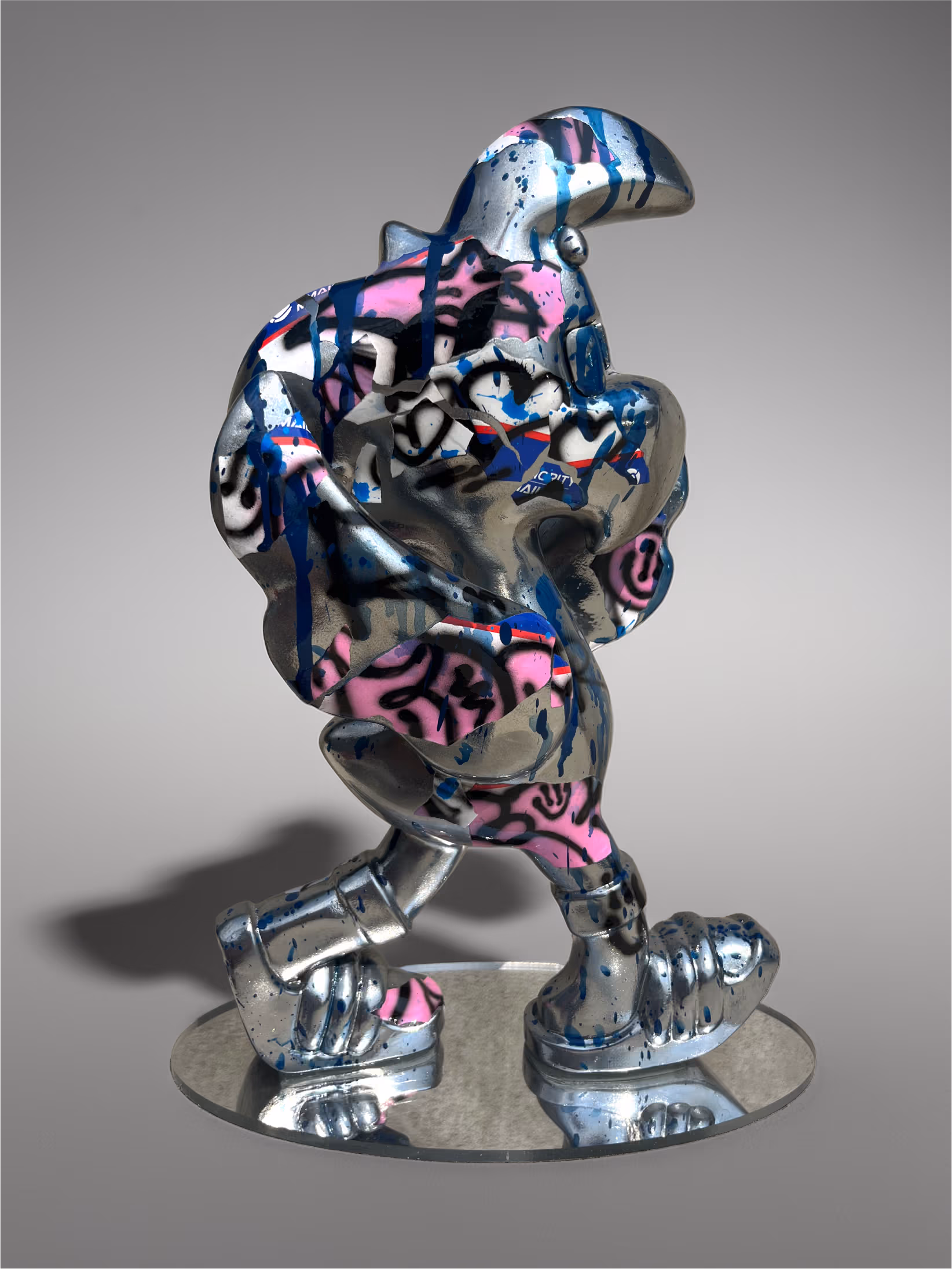 Sculpture Roger le Flamant Rose n° 5 – Chrome Custom, sculpture, 2025