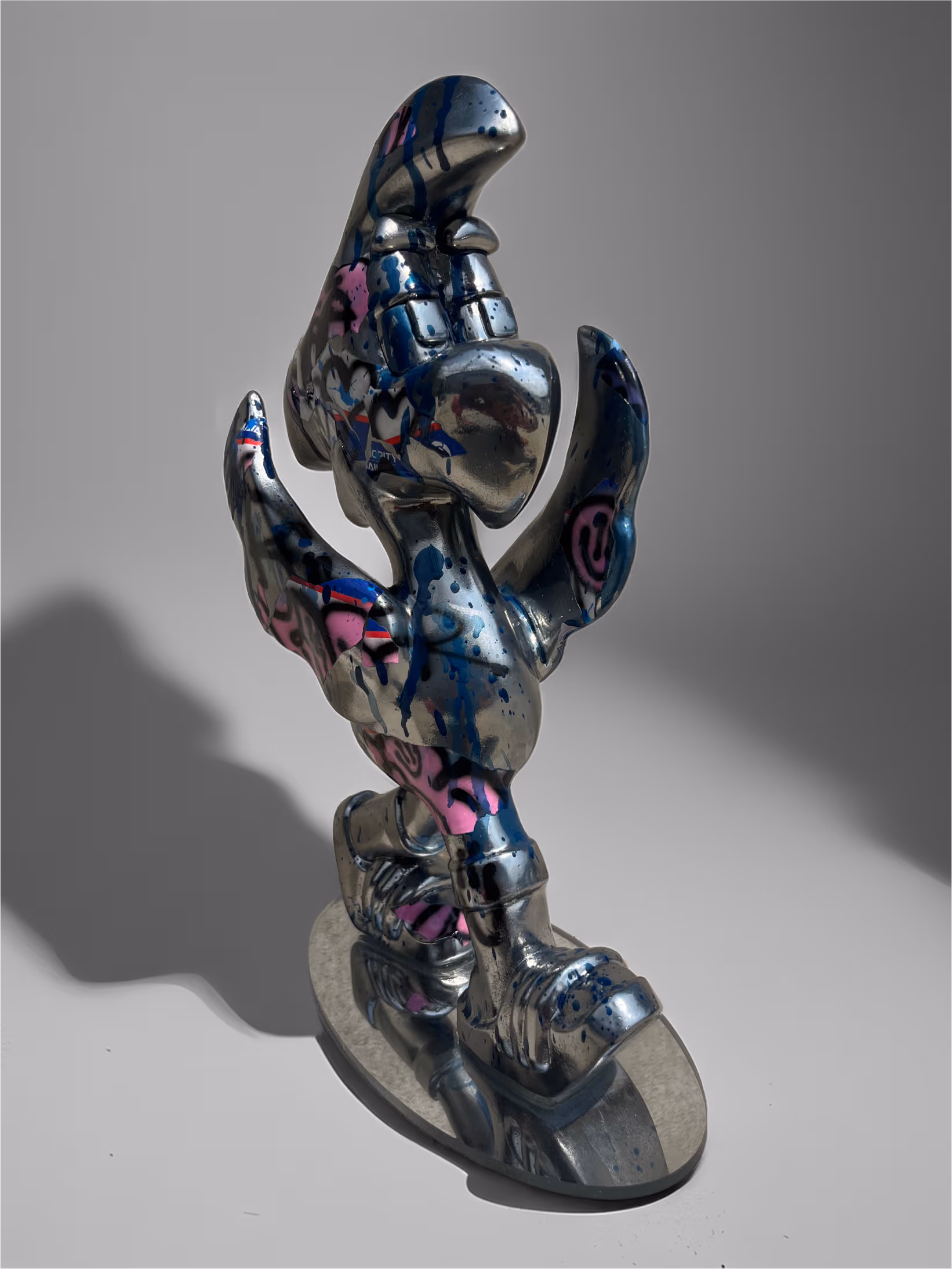 Sculpture Roger le Flamant Rose n° 5 – Chrome Custom, sculpture, 2025, vue complémentaire 2