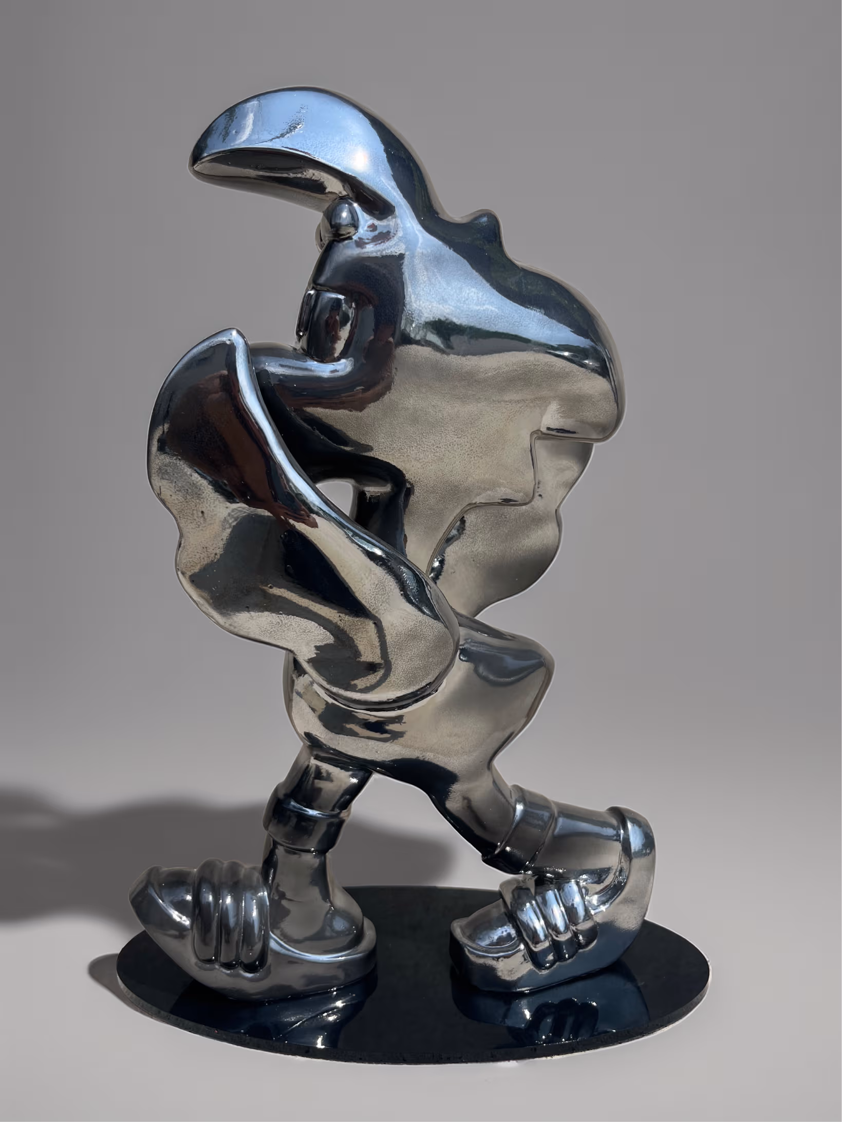 Sculpture Roger le Flamant Rose n°3 – Chrome, sculpture, 2025, vue complémentaire 3