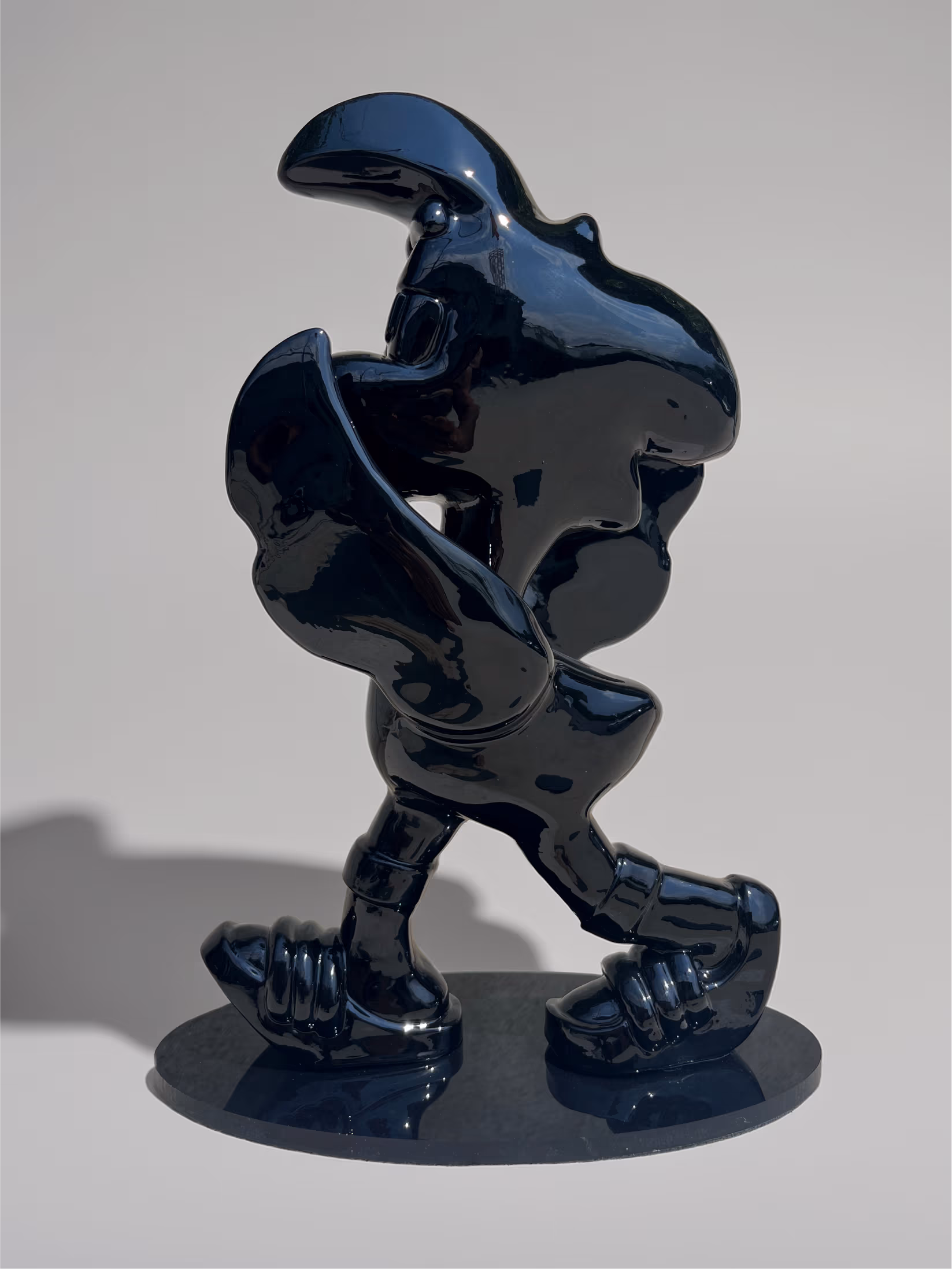 Sculpture Roger le Flamant Rose n°1 – Noir brillant, sculpture, 2025, vue complémentaire 3