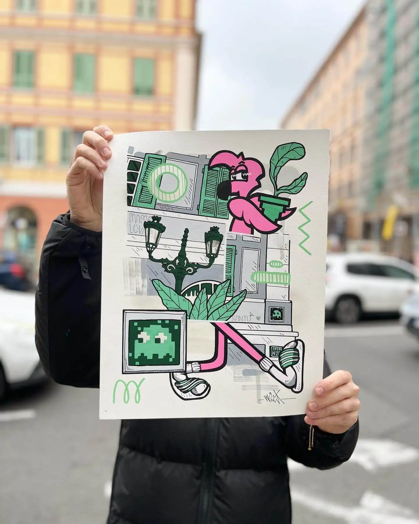 Série Bastia - 7 - Architecture, illustration papier, 2023