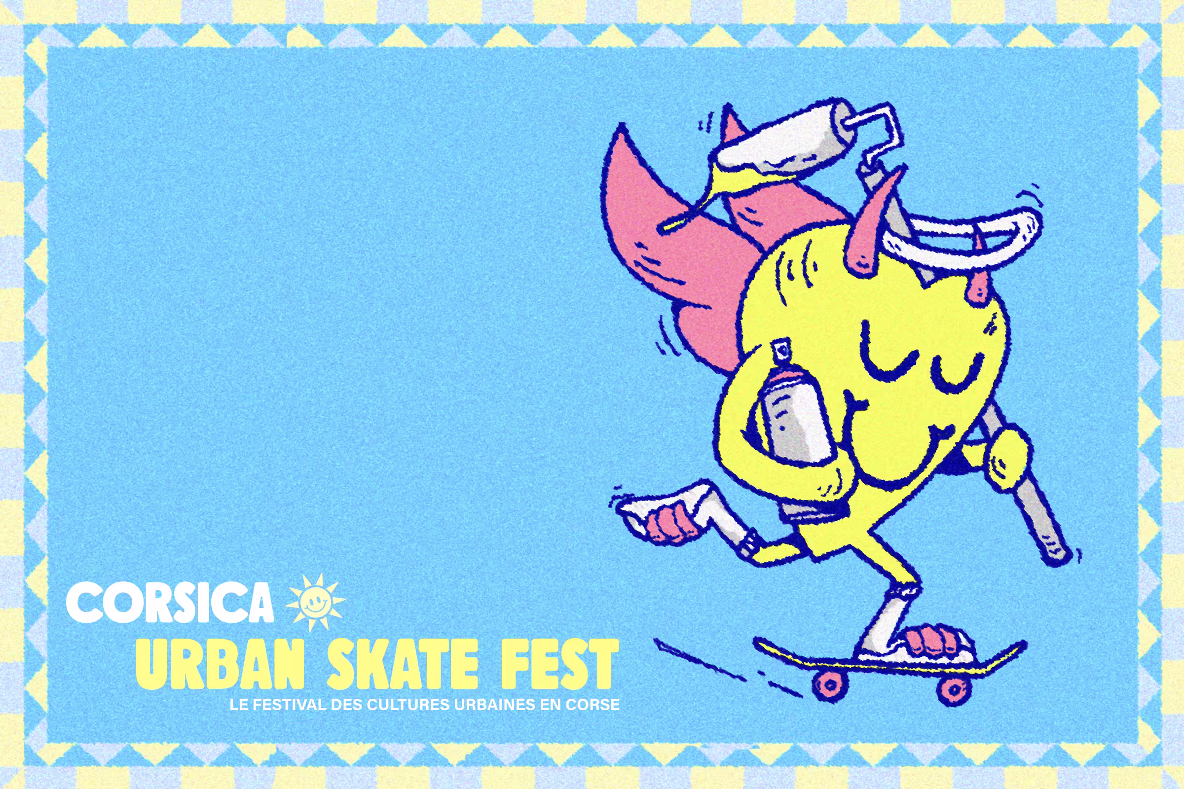 Collaboration entre Hugo W2CJ et Aloha Urban Skate Fest : Visuel de l'affiche, sponsor de l'évènement