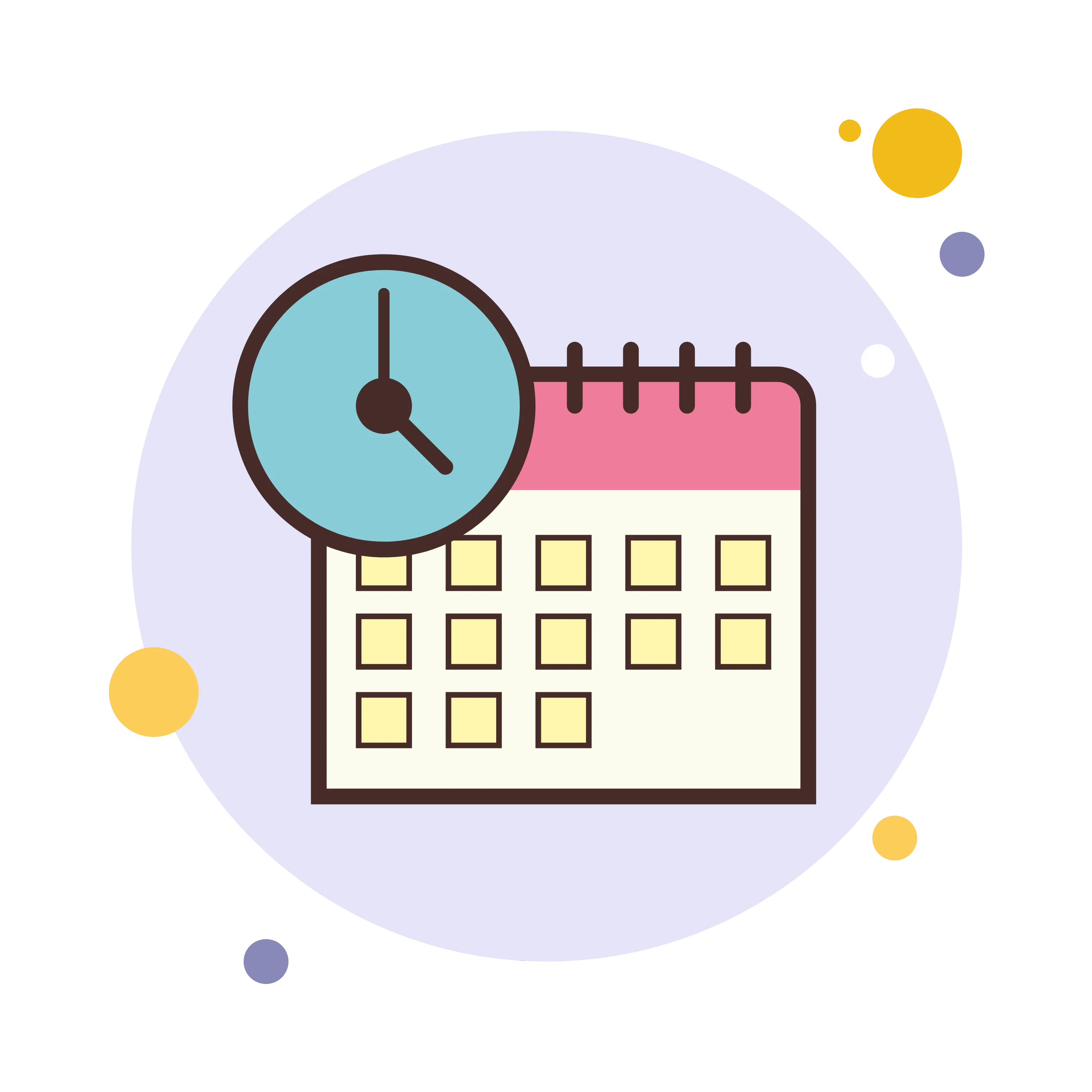 Calendar and clock icon