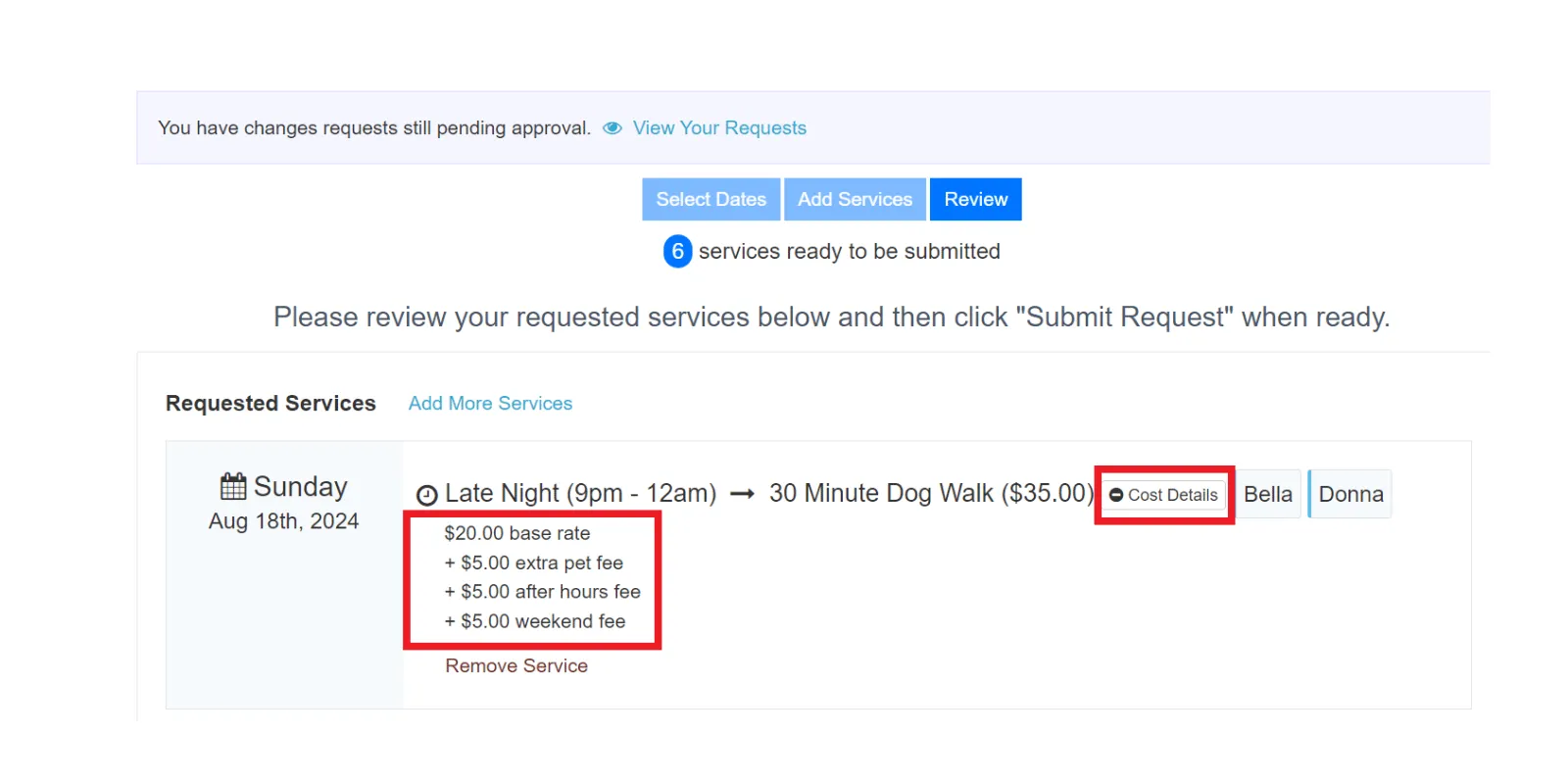 Updates To Showing Prices To Clients In Their Time To Pet App And Portal!