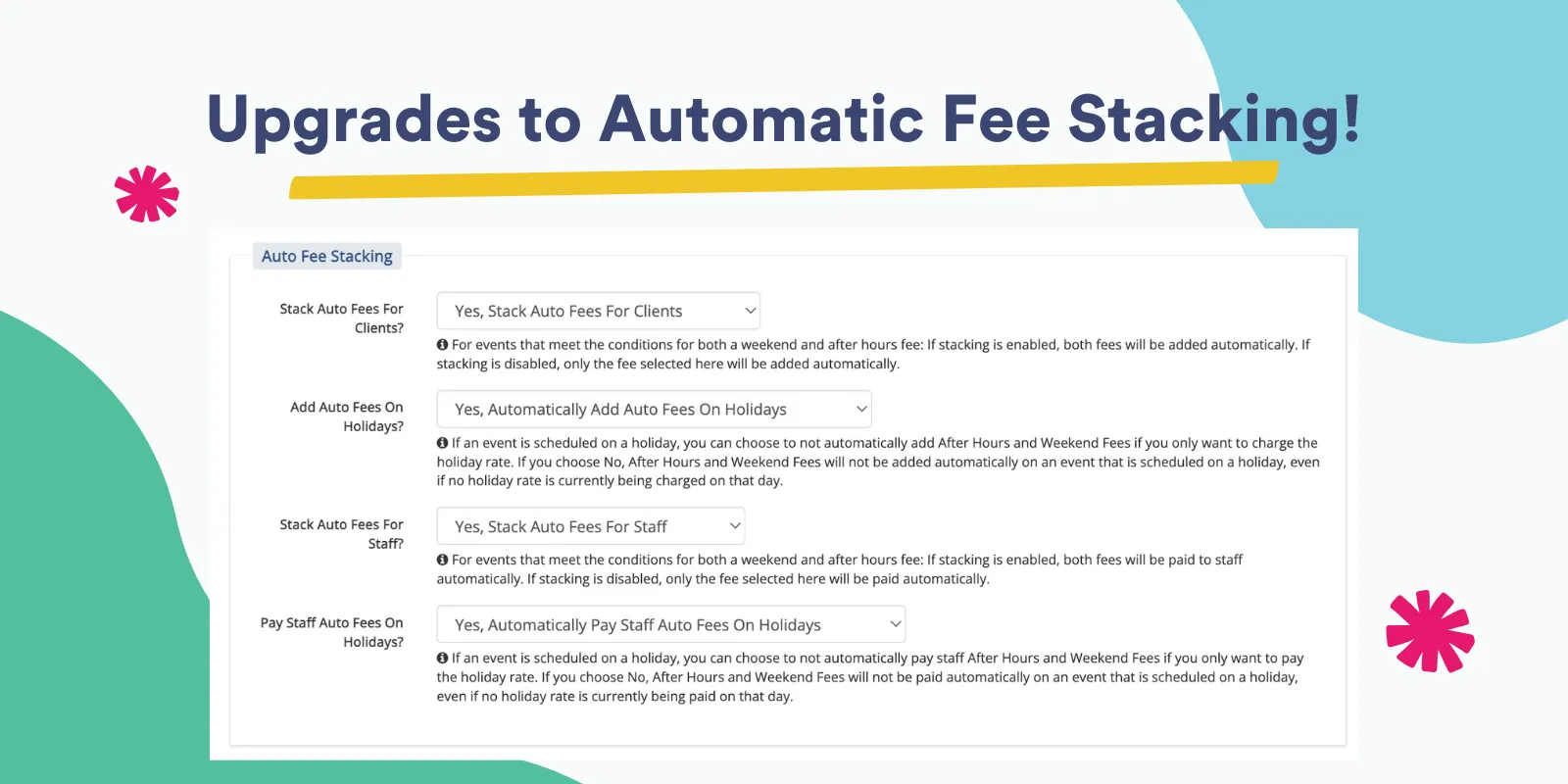 Upgrades to Automatic Fee Stacking in Time To Pet!
