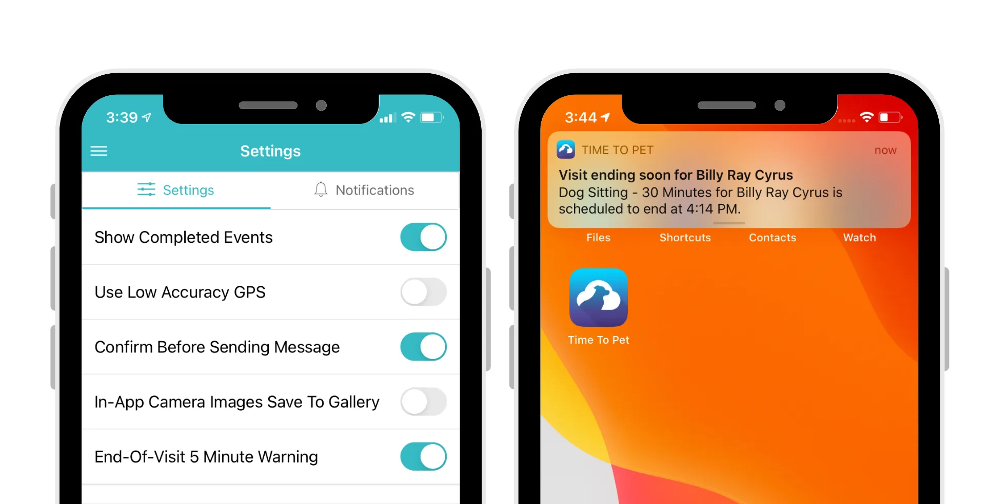 App Updates - Acknowledge The Day and 5 Minute Warning