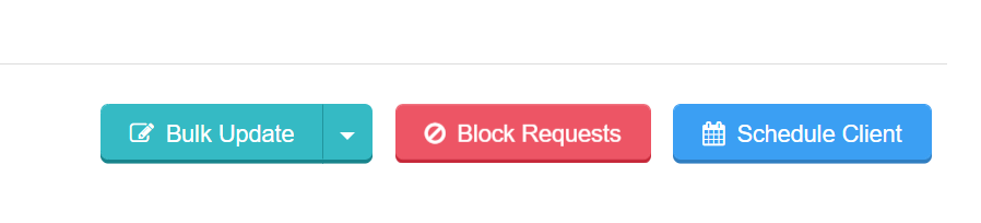Time To Pet scheduler page with the Block Requests button in the top right