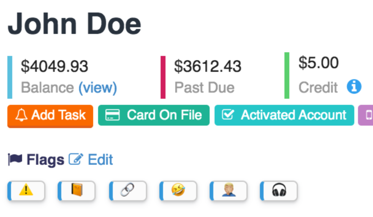 Time To Pet client and staff flags using emojis