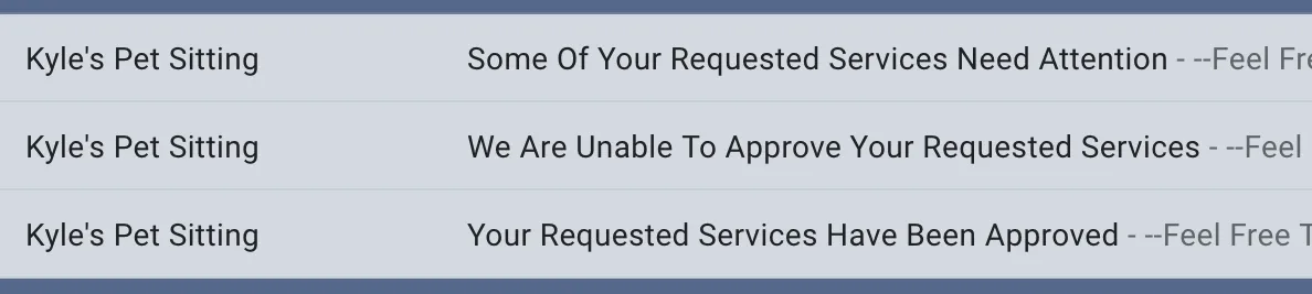 Different Subject Lines for Confirmed Events Example