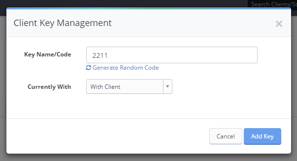 Time To Pet Create Key screen filled in with a newly generated random key code