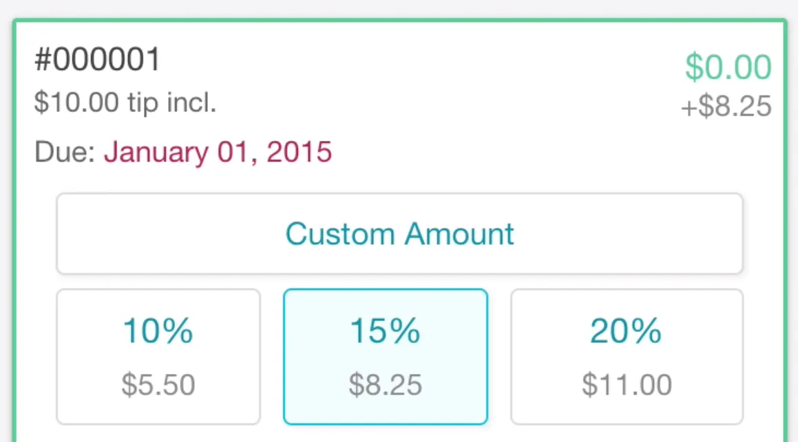 Easily Add a Tip to a Paid Invoice!
