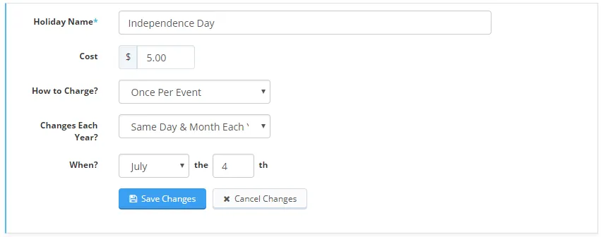 Recurring & Varying Holidays