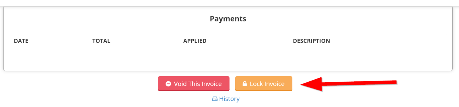 Time To Pet Edit Invoice screen with the Lock Invoice button next to Void