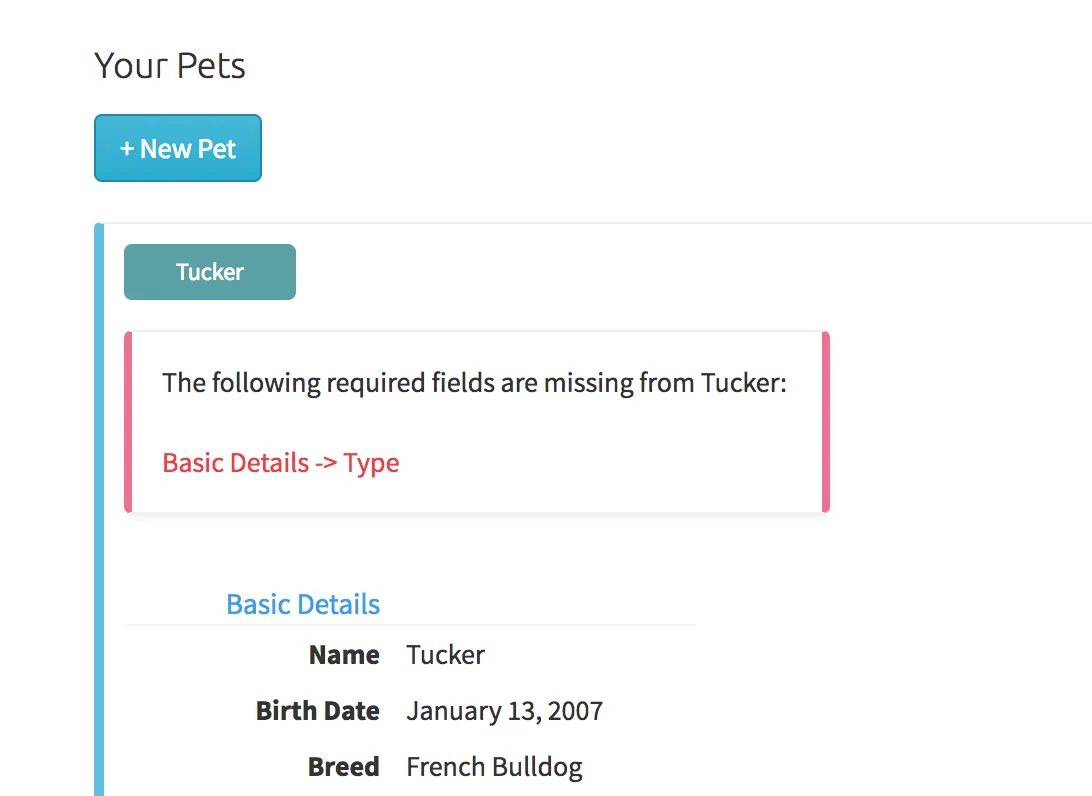 Improvements to Required Fields For Schedule Requests