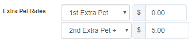 Extra Pet Rates set so the first extra pet is free and each one after costs 5 dollars