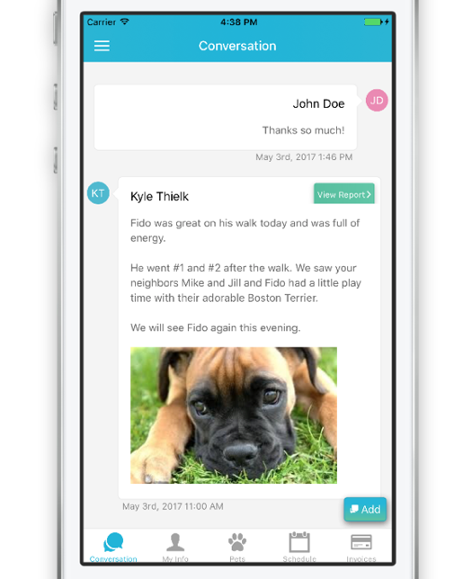 Time To Pet Client App that customers log into with their Client Portal credentials