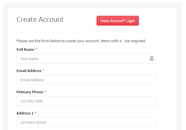 New Client form where a prospective client enters their details and an optional message