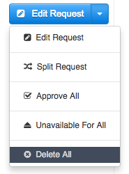 Pending service request with the option to delete all remaining services
