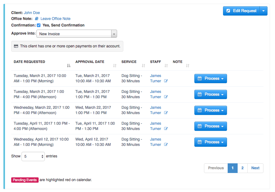 Improvements to Client Service Requests